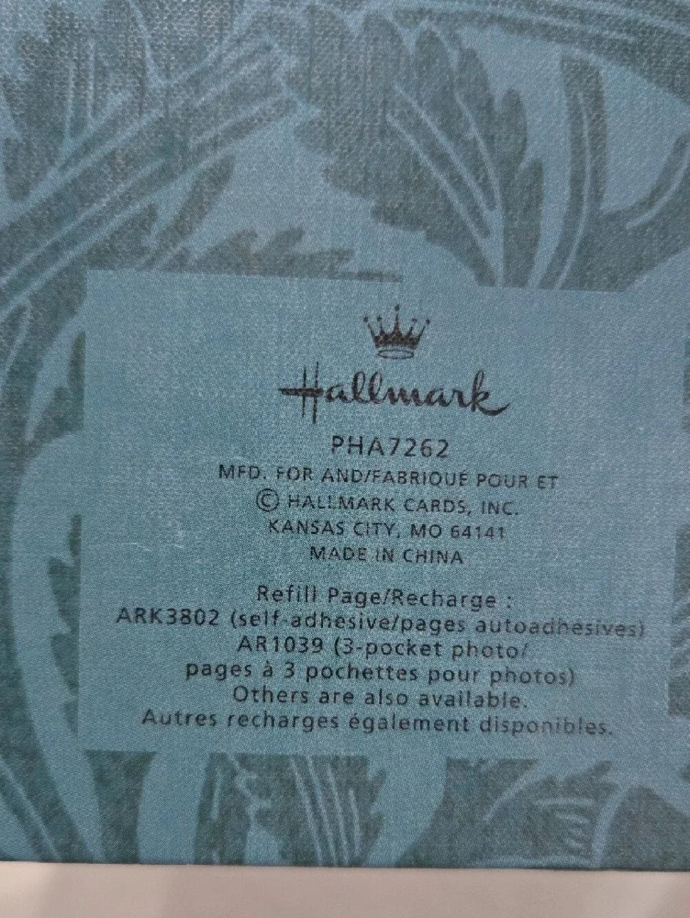 Hallmark Blue Teal Floral Hardcover Album